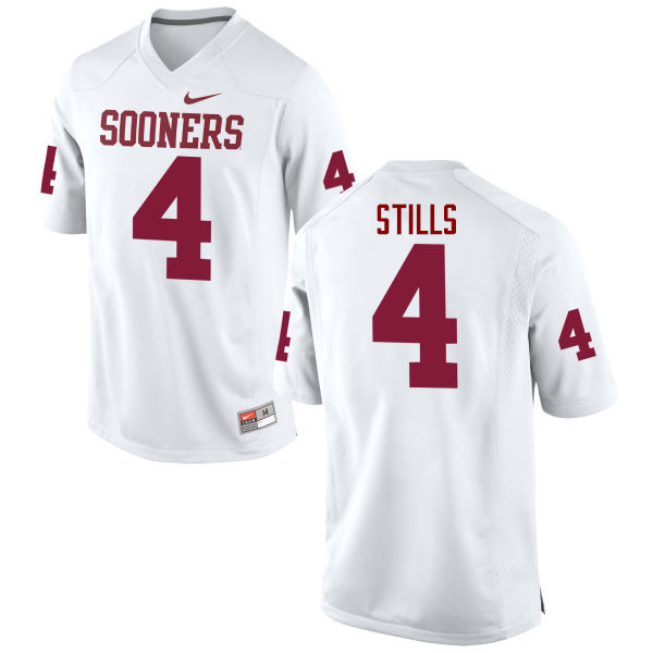 Men Oklahoma Sooners #4 Kenny Stills College Football Jerseys Game-White - Click Image to Close